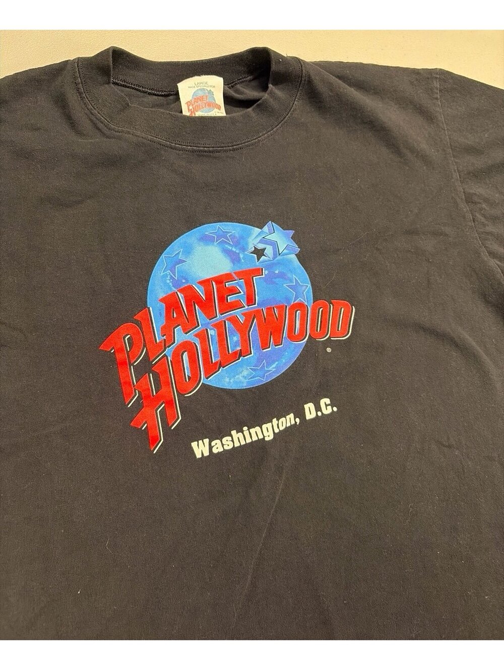 Vintage 1991 90s Planet Hollywood Washington D.C. Graphic T-Shirt Large